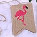 Hello Summer Burlap Banner Rustic Summer Banner with Flamingo Pattern Summer Garland Flag Decoration for Pool Party, Beach Party, Barbecue Party (Color Set 1)
