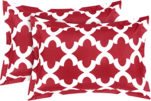 Utopia Bedding - Comforter Bedding Set With 2 Pillow Shams - 3 Pieces Bedding Comforter Sets - Down Alternative Comforter - Soft And Comfortable - Machine Washable, Quatrefoil Red, Queen #TOP2