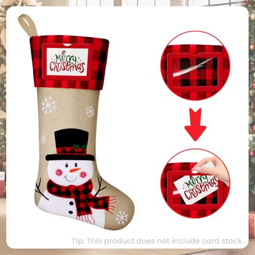 DeckTheHalls Christmas Stockings, 3 PCS Personalized Christmas Stocking, 19” Large Holiday & Family Stocking for Christmas Tree Decoration | Fireplace Party Decoration - Thumbnail 4