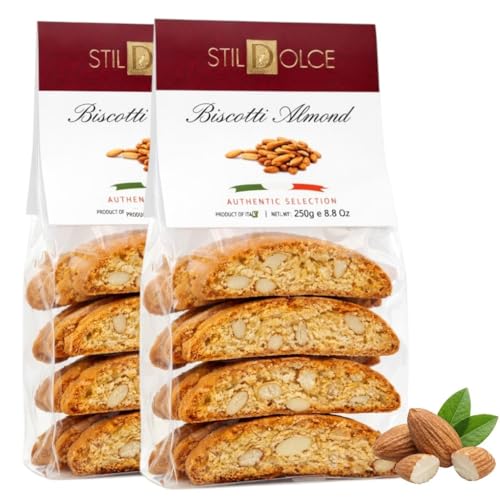Italian Semi-Soft Almond Biscotti | Made in Tuscany, Italy | Stildolce Traditional Authentic Biscuits, Pack of 2