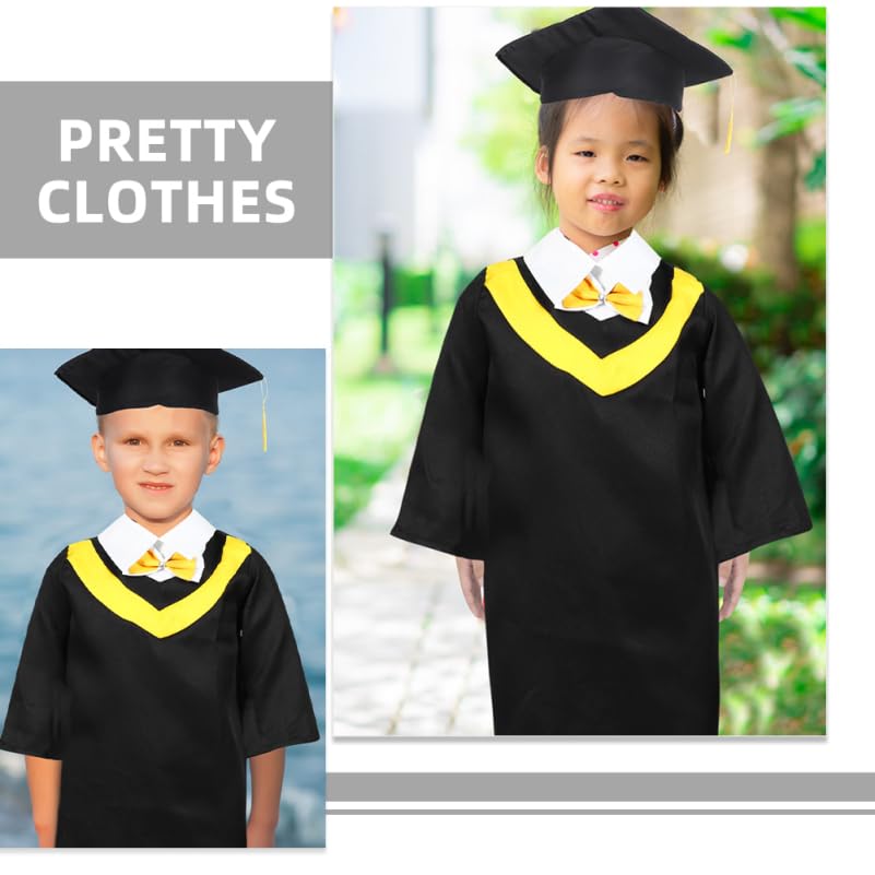 Gorra y vestido de graduación para niños disfraz preescolar con birrete de borla ajustable 7