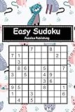 Easy Sudoku: Sudoku Puzzle Game For Beginers With Cute cat on blue background cover