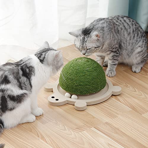 Mondotoy Funny Roller Cat Toy Wooden Track Balls Turntable For Kitty Cat,Turtle Shape With Cat Scratching Pad,Interactive Toys For Cats, Gifts For Christmas (Turtle) #TOP5