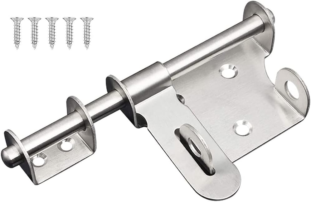 CENPEK 2Pcs Slide Bolt Lock Gate Latch,Stainless Steel Sliding Barrel Bolt Door Lock Heavy Duty Hasp Latch with Padlock Hole Safety Lock for Gates Fences Garage Shed Doors 6 Inch - Image 4