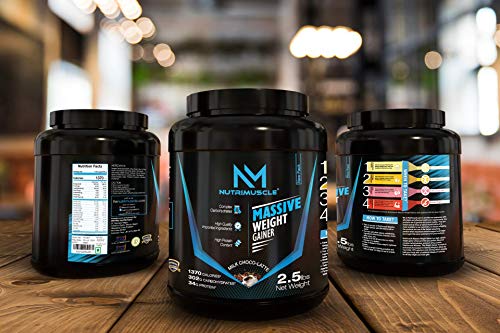 NUTRIMUSCLE-MASSIVE-WEIGHT-GAINER-25-LBS-1134-KGS-CHOCO-LATTE-FLAVOUR-FOR-MUSCLE-AND-MASS-GAIN-MADE-IN-INDIA NUTRIMUSCLE MASSIVE WEIGHT GAINER - 2.5 LBS - 1.134 KGS - CHOCO LATTE FLAVOUR - FOR MUSCLE AND MASS GAIN - MADE IN INDIA