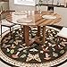 Mushroom Insect 6ft Round Rug Washable Non-Slip Soft Ultra-Thin Boho Circle Carpet for Living Room Bedroom Kitchen Nursery Dining Room Brown
