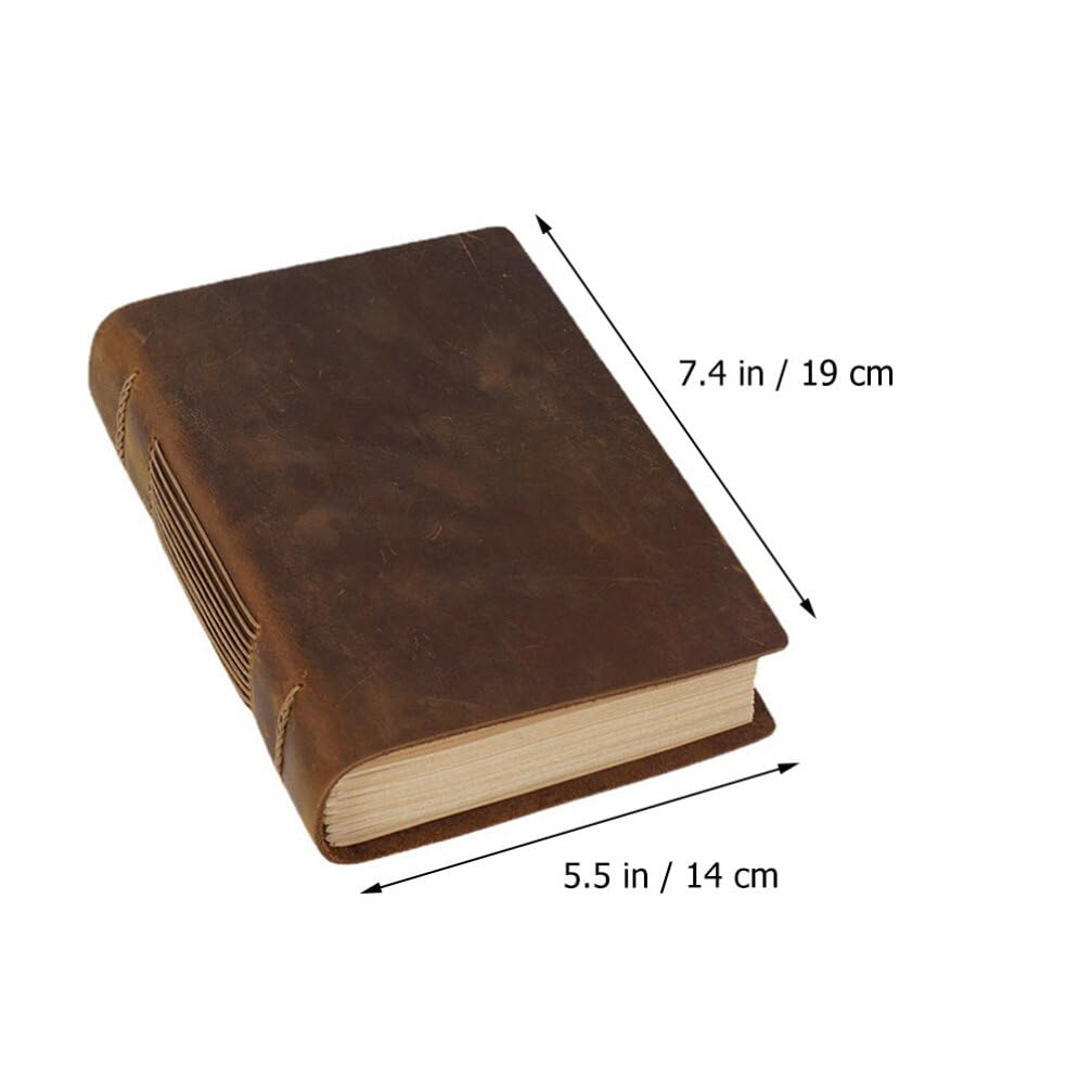 Vintage Lederjournalbuch Braun aus Rindsleder, Notizbuch für Schüler