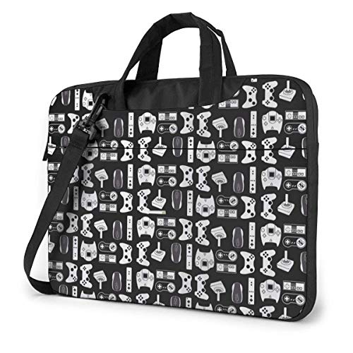 Custodia per laptop, nero per videogiochi, arma, divertente, borsa da gioco, borsa per notebook, Messenger, 15,6 pollici