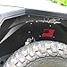 ZGAUTO Front Inner Fender Liner with Light Fits for Jeep Wrangler 2007-2017 JK 4WD wiht US Flag Logo (Lightweight Aluminum,Black)