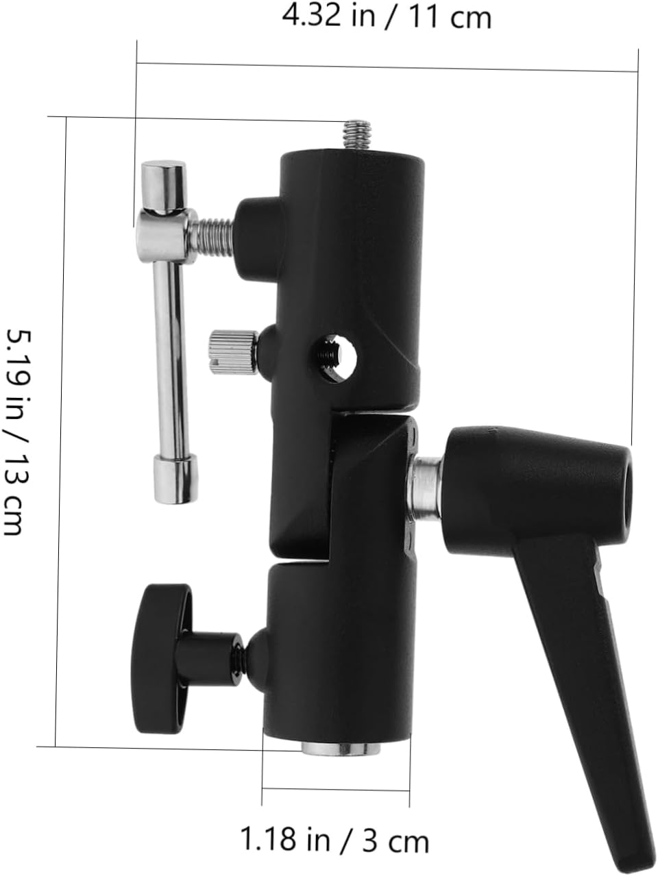 Flash Light Stand Bracket Mount with Dual Umbrella Holder Compact Light Stand Adapter for Off Camera Tripod and Photography Umbrella Lightweight and Portable Design