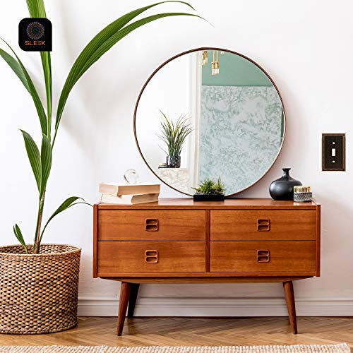 Sleeklighting Duplex Wall Plates | Decorative Zinc Cast Bronze Finish | Aged Oil-Rubbed Electric Outlet Covers| Style: 1 Gang Duplex (4 Pack) #TOP5