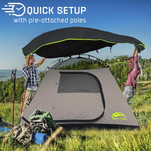 Happy Travel Carpa de Camping Iglú para 4 Personas, Modelo HT-DM-5P, Color Negro miniatura 5