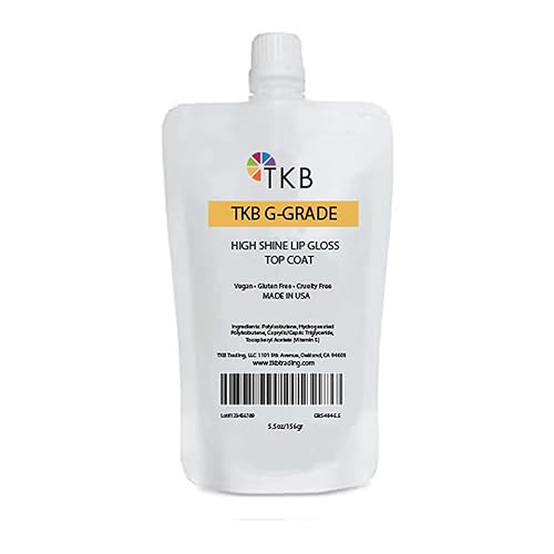TKB - Brillo de labios de alto brillo (grado G) Aceite de labios, alto brillo, brillo de labios transparente, listo para usar, brillo de labios de