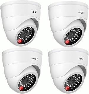Rubik 4pc Dummy CCTV Camera with Flashing LED Light