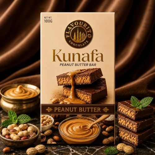 Image of Flavourito Kunafa Pistachio Chocolate Bar 100g, Satisfying, Sharp Snap Of Smooth Milk Chocolate that Gives Way to a Creamy, Rich, and Nutty Pistachio (Kunafa Peanut Butter) DECADENT FOODS