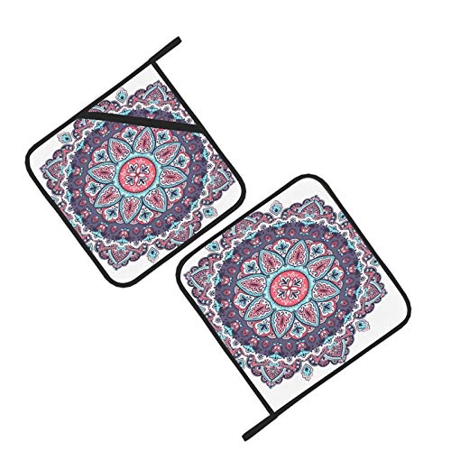 Indian Floral Paisley Design Heat Mat Heat Resistant Hot Pads For Kitchen 2 Pcs Pot Holder Set 8×8 Inch For Cooking And Baking #TOP1