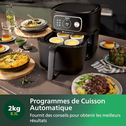 Philips Air Fryer Combi Série 7000 8.3 Air fryer 22 en 1 Connexion WiFi 99% de matières grasses en moins** avec Rapid CombiAir App HomeID HD987620 - vue 6