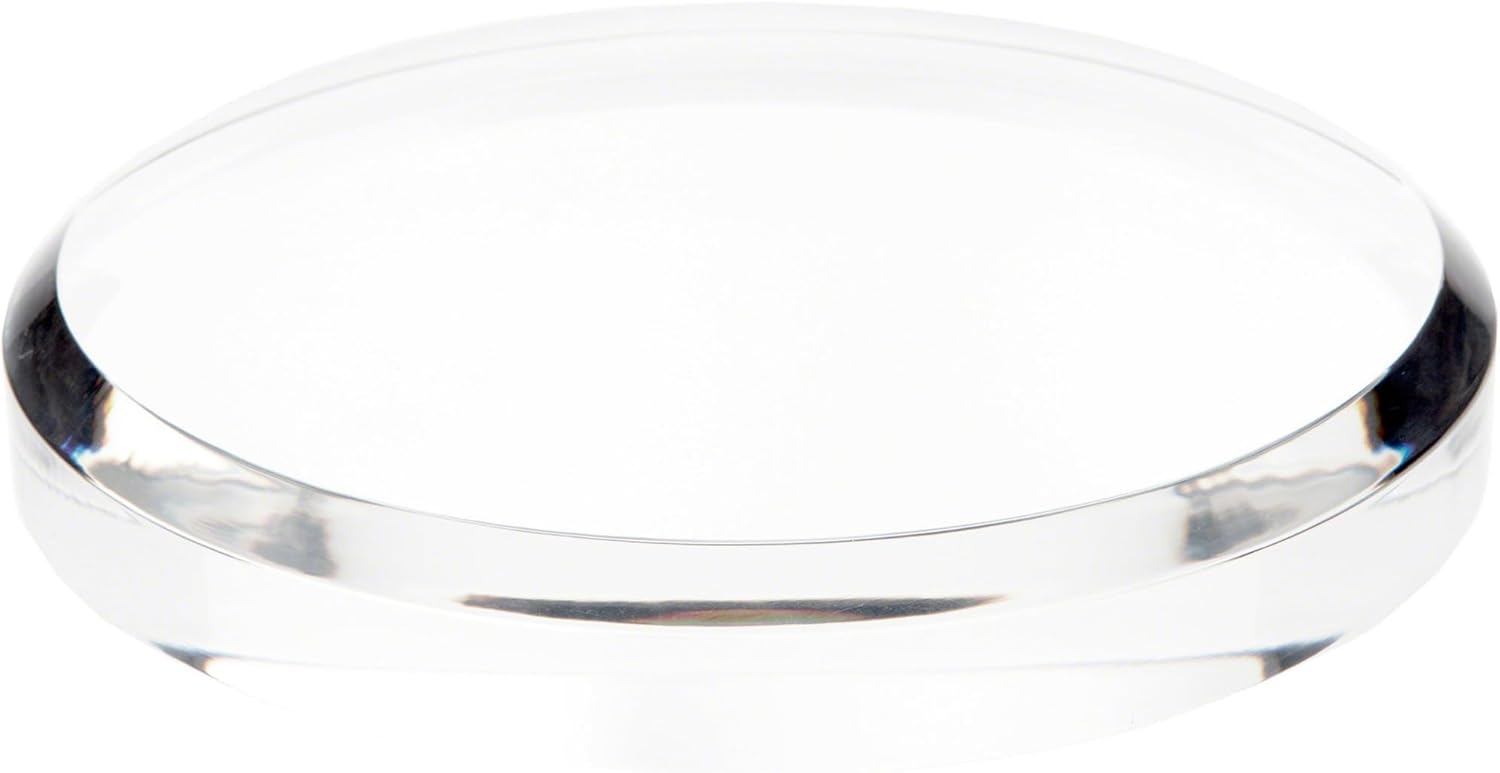 Plymor Clear Acrylic Beveled Round Display Base, 7" W x 7" D x 1" H