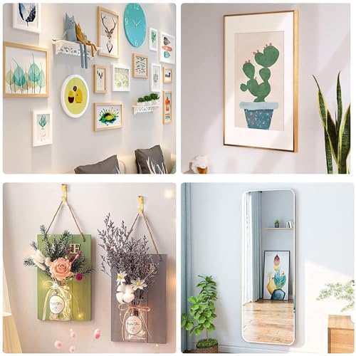 Image of 68 Pieces of 5 Models Picture Hanging Kit,10lb, 20lb, 30lb, 50lb and 100lb Picture Hangers, Metal Picture Hanging Hooks with Nails, on Drywall, Wooden Wall-Set C