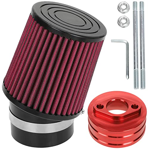 Grehua Upgraded Carburetor Carb Air Filter Adapter Kit For 79Cc Predator 98Cc 100Cc 3Hp Coleman Ct100U Cc100X Gas Mini Trail Bike Ck100S Sk100 Go Kart 152F 154F Engine Gen1100 Gen154 Generator Red #TOP7