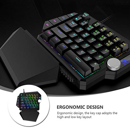 Mobestech Teclado para uma mão RGB Backlight Mecânico Meio teclado programável para jogos