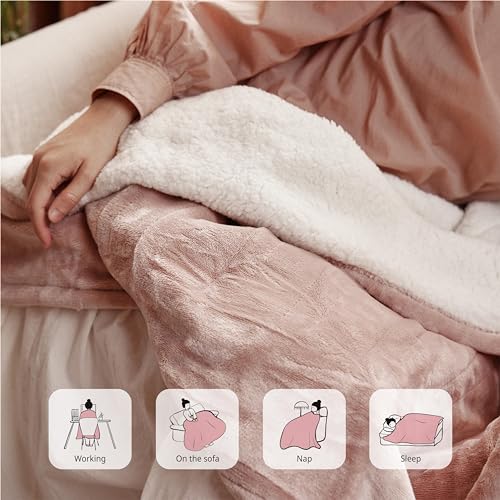 Templewet Heated Blanket Electric Throw 50" x 60" -Heated Throw Blanket with 4 Heating Levels & 3 Hours Auto Off,Machine Washable,ETL & FCC Certification(Candy Pink) — view 4