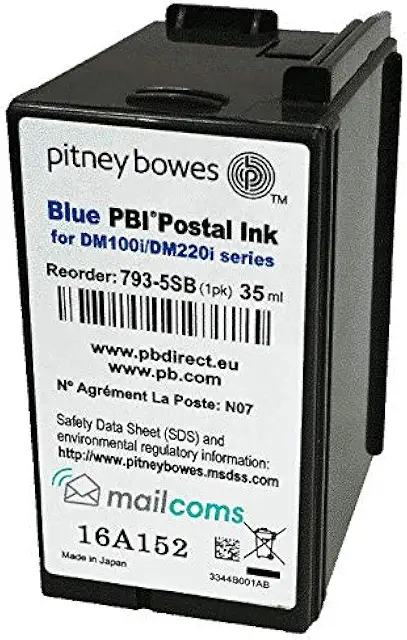 Cartouche d'encre originale Pitney Bowes SendPro C & SendPro+ Smart Blue