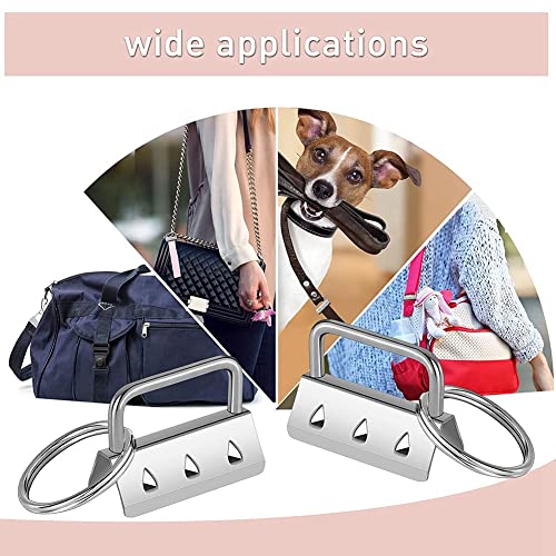 Dovhmoh 50Pcs Key Fob Hardware with Split Rings Set Tail Clips for Wristlet Clamp Lanyard Keychain DIY Tool with Ring - Image 2