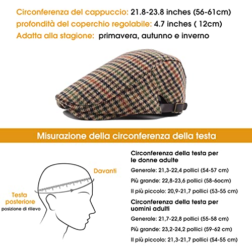Heekpek Unisex Coppola Uomo Berretto Piatto Baschi...