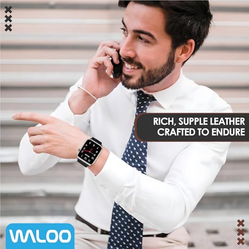 Bracelet Apple Watch en cuir noir idéal pour le bureau