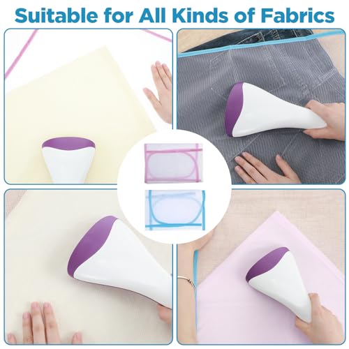 Image of 2 Pcs Pressing Cloth For Ironing Mat Ironing Cloth To Protect Clothes Scorch Saving Mesh Board Cover Pad High Temp Protective Pressing Pads Iron Insulation Net Fabric For Protect Fabrics(Blue,Pink)
