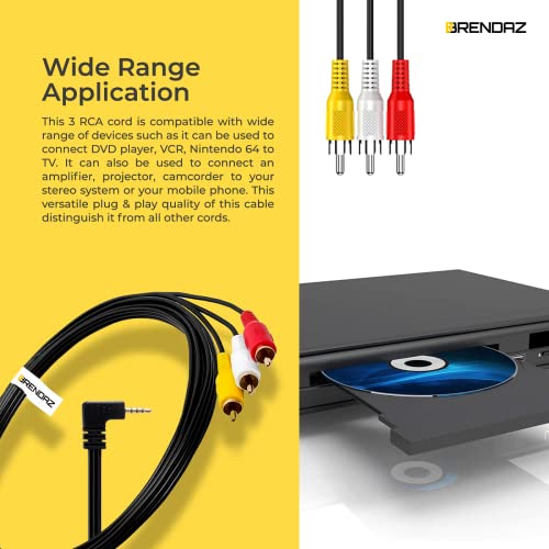 Cable Extensión 3.5mm a 3 RCA Macho 1.8 m BRENDAZ miniatura 6