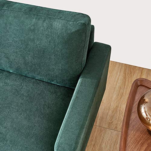 Sectional Sofa with Convertible Ottoman,JULYFOX 104 inch L-Shaped 3-seat Corner Couch with Reversible Chaise Lounger Polyester Fabric for Living Room Office Club Green - Thumbnail 7