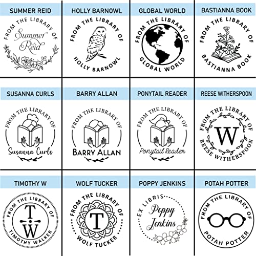 Custom Book Embosser, This Book Belongs To Girl Guy Man Lady Woman Person Curly Head Reading Book. From The Library Of Ex Libris Personalized Seal For Embossing Gift And Self Ink Stamp #TOP2