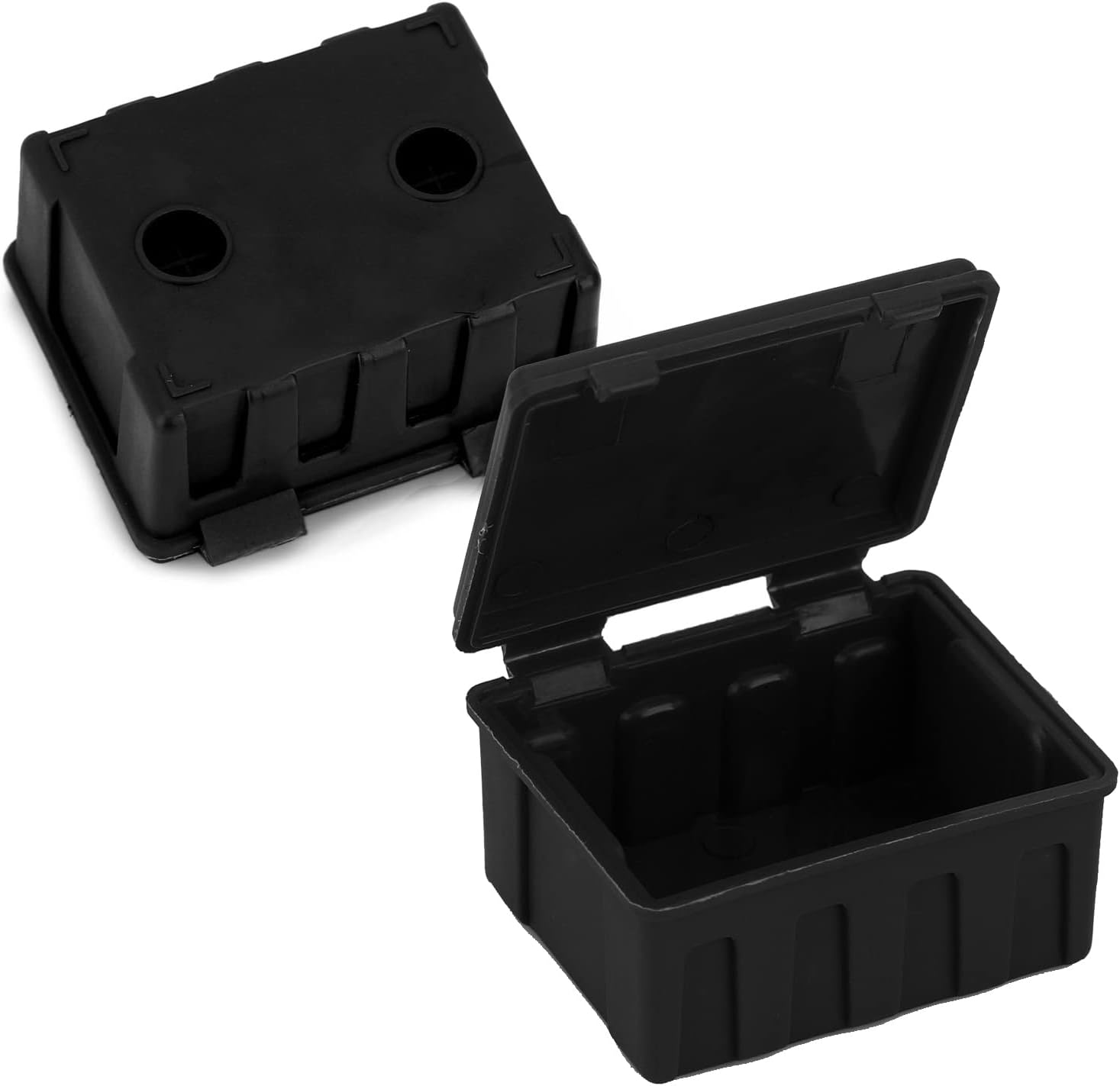 RC Simulation Mini Luggage Case Storage Box Toolbox for 1/10 RC Crawler TRX-4 SCX10 CC01 D90 Redcat Gen8 (Black)
