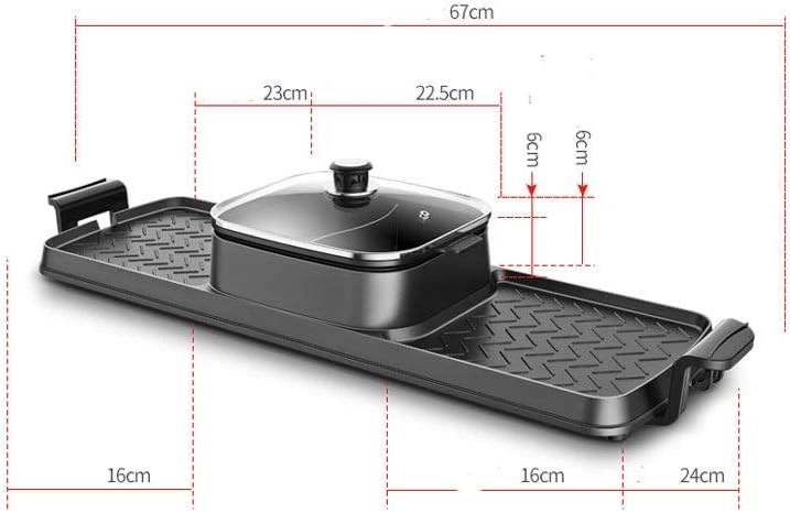 Hot Pot With BBQ, Grill and,Multi-Function Barbecue Electric Home Baking Tray