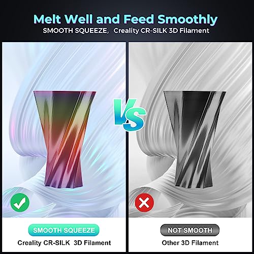 Image of Creality Rainbow Silk PLA 3D Printer Filament 1.75mm, Gradient Multicolor, High Smoothness & Toughness, + /-0.02mm, 3D Printing Filament 1KG /2.2lb (Rainbow)