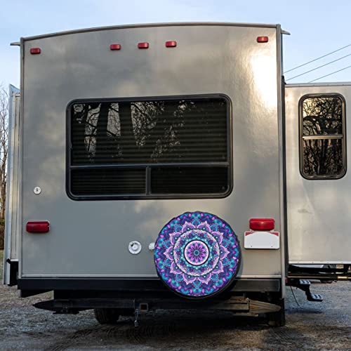 Image of Bohemian Style Mandala Print Spare Tire Cover Dust-Proof Wheel Tire Cover Fit Trailer, RV, SUV and Many Vehicle 14 Inch