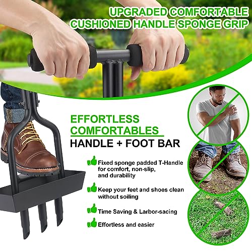 MEIIOFS Lawn Aerator - Aerator Lawn Tool, Lawn Aerator Coring Tool with Soil Core Storage Tray Manual Core Aerator for Garden Yard Care 2 MEIIOFS Lawn Aerator - Aerator Lawn Tool, Lawn Aerator Coring Tool with Soil Core Storage Tray Manual Core Aerator for Garden Yard Care - Image 2