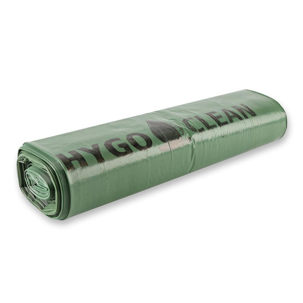 HygoClean Müllsäcke, 120 l, grün | LDPE, Rolle, 150 Stück, Müllbeutel, Mülltüte
