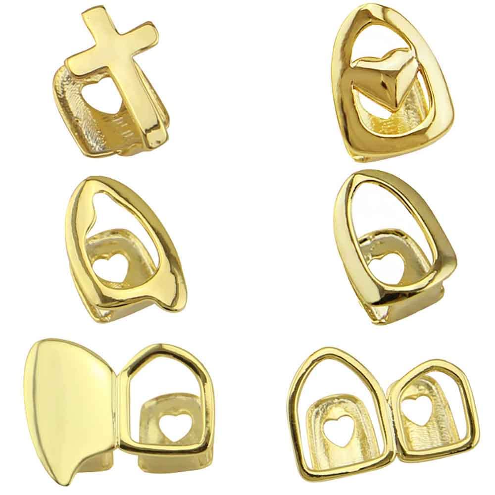 canjoyn 6PC Teeth Grills Mouth Teeth Top Tooth Single Grill Cap for Teeth Mouth Party Accessories