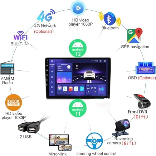 Reproductor MP5 para coche Android 12.0 Ford Mondeo 2000-2007 con GPS, Carplay y DSP 3