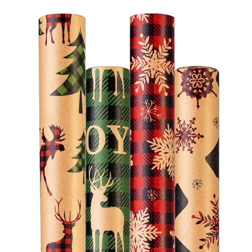 Christmas Wrapping Paper (4 Rolls: 93 sq. ft. ttl) -