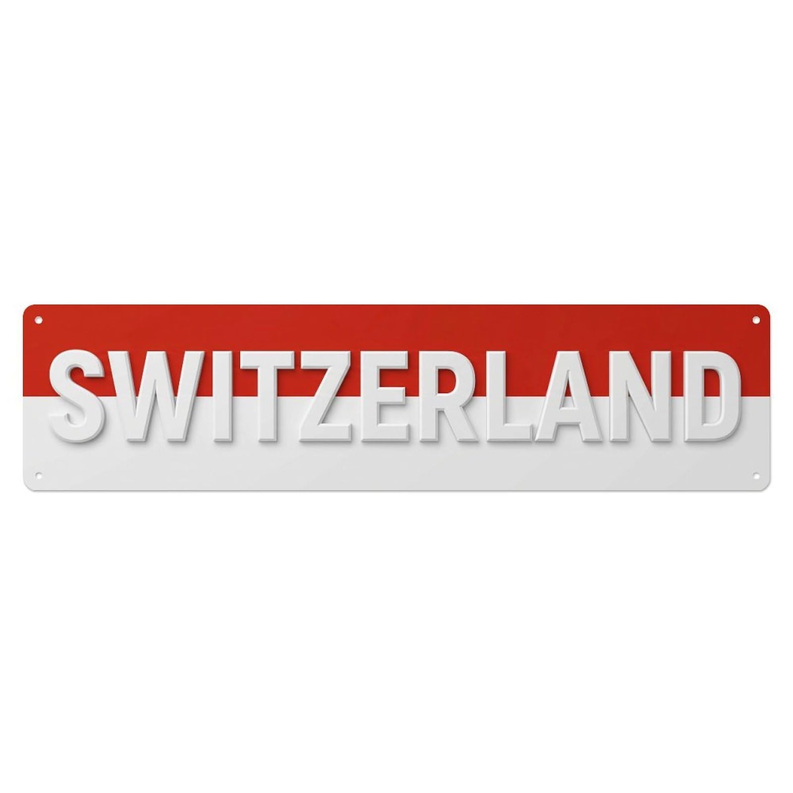 Metal Tin Sign Vintage Switzerland Flag Pattern