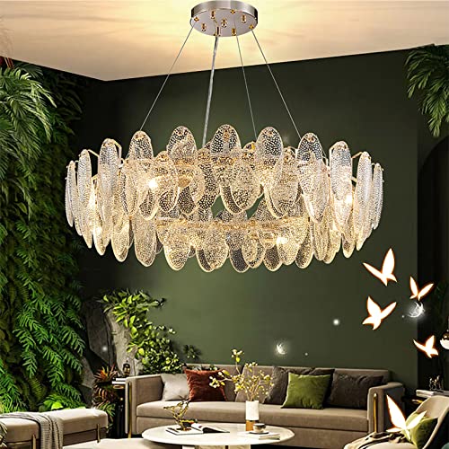 Lustre en cristal moderne plafonnier tambour à 5 ou 6 lumières pour salon et chambre