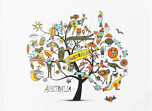 Half a Donkey Tree of Australia - Large Cotton Tea Towel