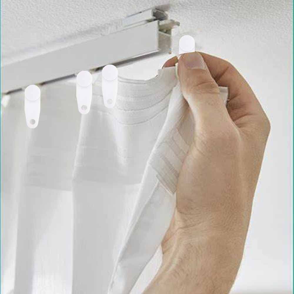 50 Ganci Per Tende Bianchi | Plastica, Regolabili In Altezza | Per Doccia E Finestre - Foto 4