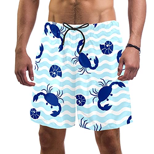 Short de bain pour homme bleu roi avec doublure maille crabe S