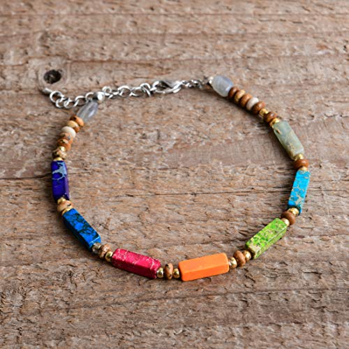 Image of YGLINE Tree of Life Yoga Healing Stone Bracelets,Multilayer Lotus Chakra Stone Reiki Bracelet Sets,Anxiety Crystal Natural Stone,for Women Stress Relief