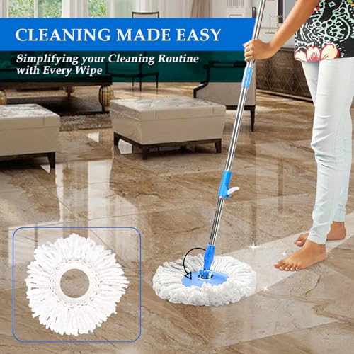 Image of Pivalo 360 Spin Mop Refill Water Absorbent Microfiber Head Replacement for Clean Floor (White, Pack of 3)